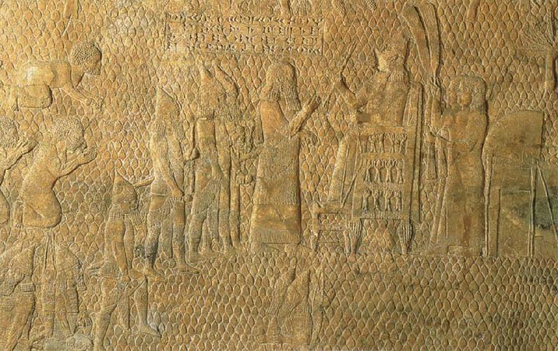 unknow artist Relief aus dem Palast des Konigs Sanherib von Assur in Ninive,Syrien(dessen Berater Ahiqar war) Spain oil painting art